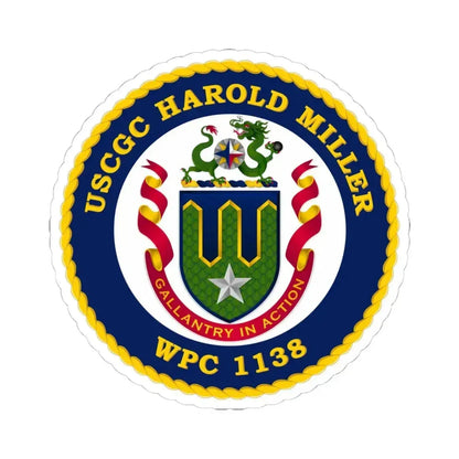 USCGC Harold Miller WPC 1138 (U.S. Coast Guard) STICKER Vinyl Kiss-Cut Decal 4 Inch White - The Sticker Space