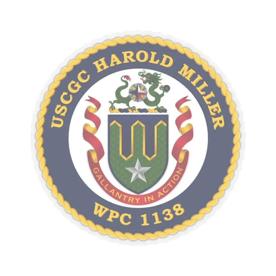 USCGC Harold Miller WPC 1138 (U.S. Coast Guard) STICKER Vinyl Kiss-Cut Decal 6 Inch Transparent - The Sticker Space