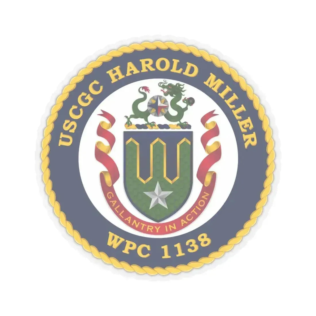 USCGC Harold Miller WPC 1138 (U.S. Coast Guard) STICKER Vinyl Kiss-Cut Decal 6 Inch Transparent - The Sticker Space
