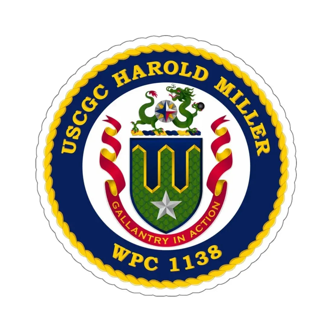 USCGC Harold Miller WPC 1138 (U.S. Coast Guard) STICKER Vinyl Kiss-Cut Decal 6 Inch White - The Sticker Space