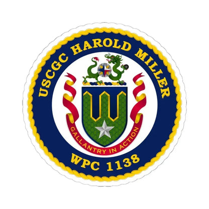 USCGC Harold Miller WPC 1138 (U.S. Coast Guard) STICKER Vinyl Kiss-Cut Decal 6 Inch White - The Sticker Space