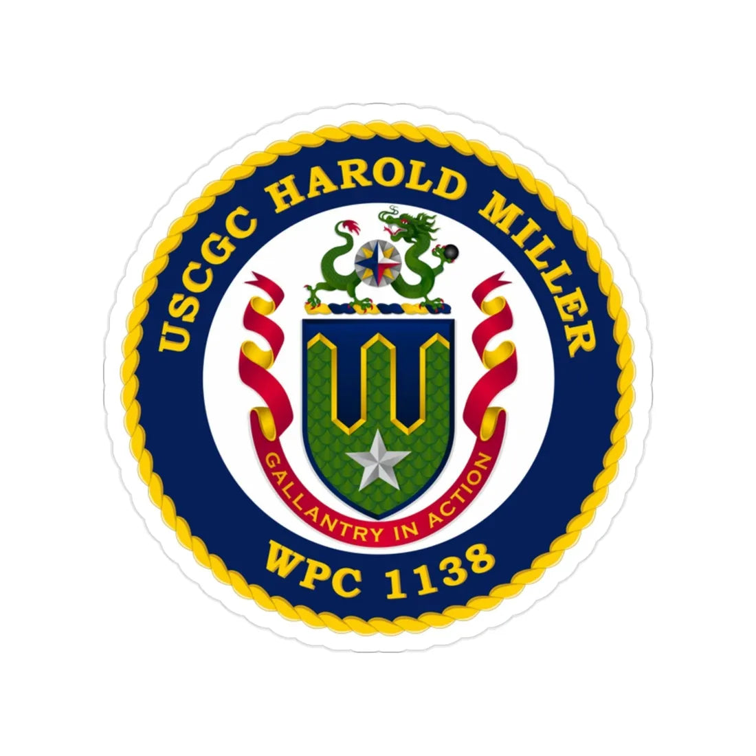 USCGC Harold Miller WPC 1138 (U.S. Coast Guard) Transparent STICKER Die-Cut Vinyl Decal 2 Inch - The Sticker Space