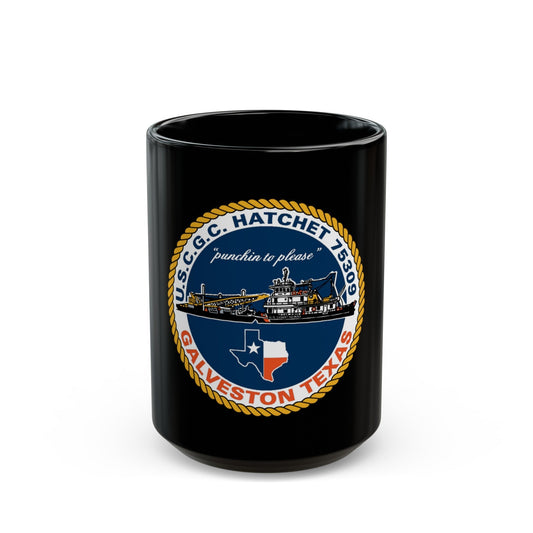 USCGC Hatchet 75309 Galveston TX (U.S. Coast Guard) Black Coffee Mug-15oz-The Sticker Space