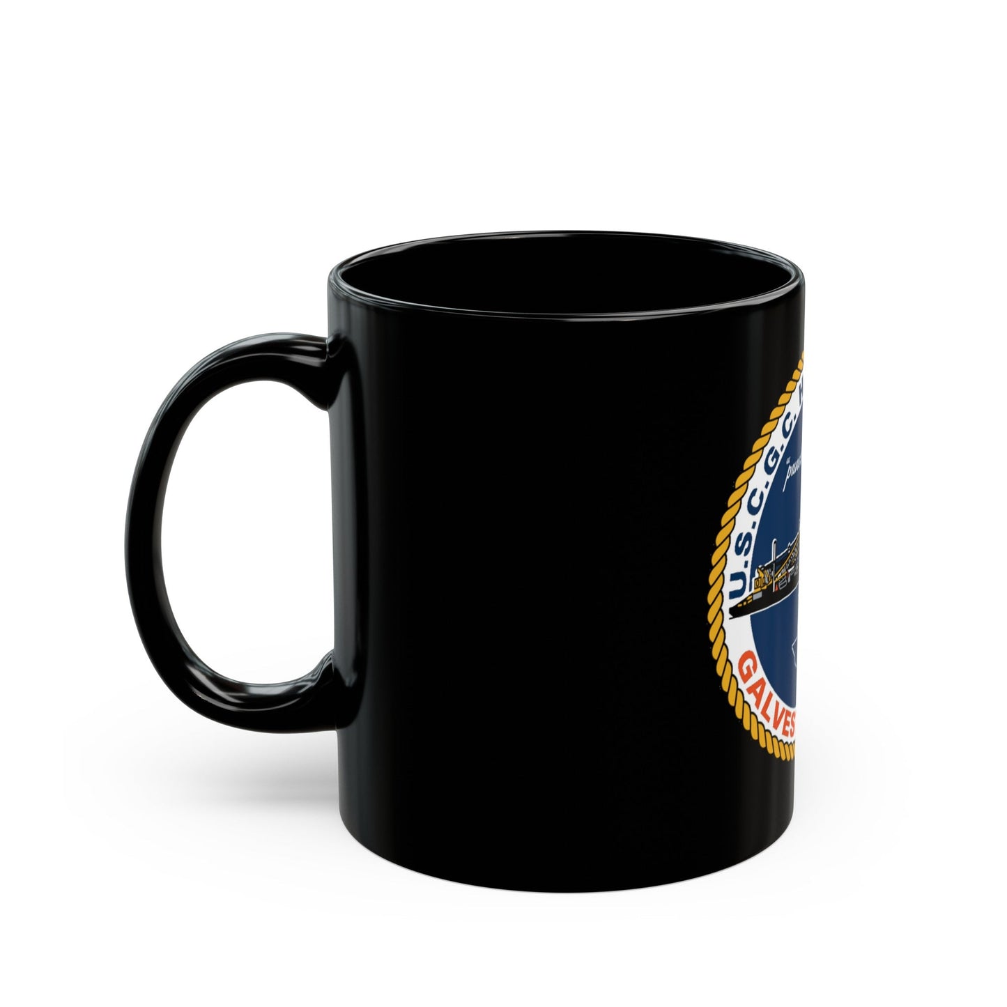 USCGC Hatchet 75309 Galveston TX (U.S. Coast Guard) Black Coffee Mug-The Sticker Space