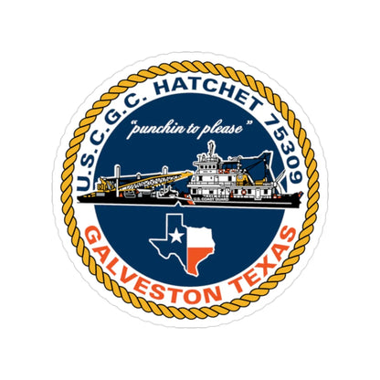 USCGC Hatchet 75309 Galveston TX (U.S. Coast Guard) Transparent STICKER Die-Cut Vinyl Decal 2 Inch - The Sticker Space