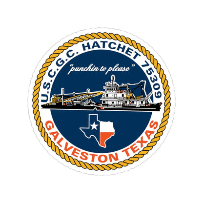 USCGC Hatchet 75309 Galveston TX (U.S. Coast Guard) Transparent STICKER Die-Cut Vinyl Decal 6 Inch - The Sticker Space