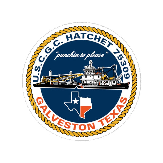 USCGC Hatchet 75309 Galveston TX (U.S. Coast Guard) Transparent STICKER Die-Cut Vinyl Decal 6 Inch - The Sticker Space