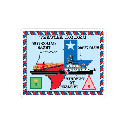 USCGC Hatchet WLIC 75309 (U.S. Coast Guard) REVERSE PRINT Transparent STICKER-2" × 2"-The Sticker Space