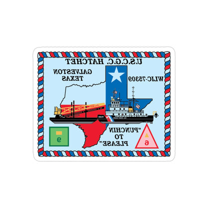 USCGC Hatchet WLIC 75309 (U.S. Coast Guard) REVERSE PRINT Transparent STICKER-6" × 6"-The Sticker Space