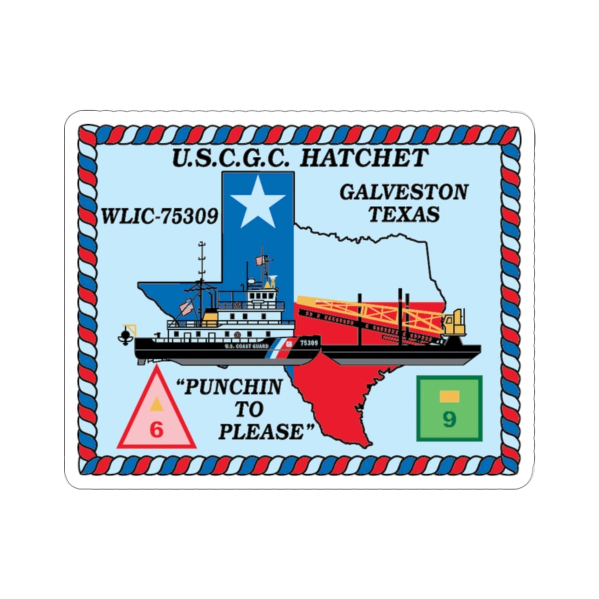 USCGC Hatchet WLIC 75309 (U.S. Coast Guard) STICKER Vinyl Die-Cut Decal-2 Inch-The Sticker Space