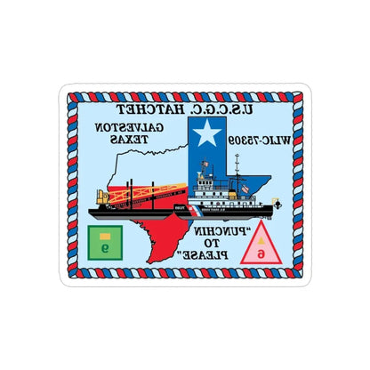 USCGC Hatchet WLIC 75309 (U.S. Coast Guard) REVERSE PRINT Transparent Die-Cut STICKER 4 Inch Die-Cut Transparent - The Sticker Space