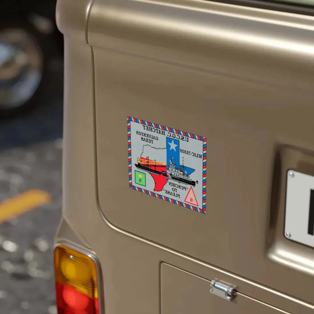 USCGC Hatchet WLIC 75309 (U.S. Coast Guard) REVERSE PRINT Transparent Die-Cut STICKER - The Sticker Space