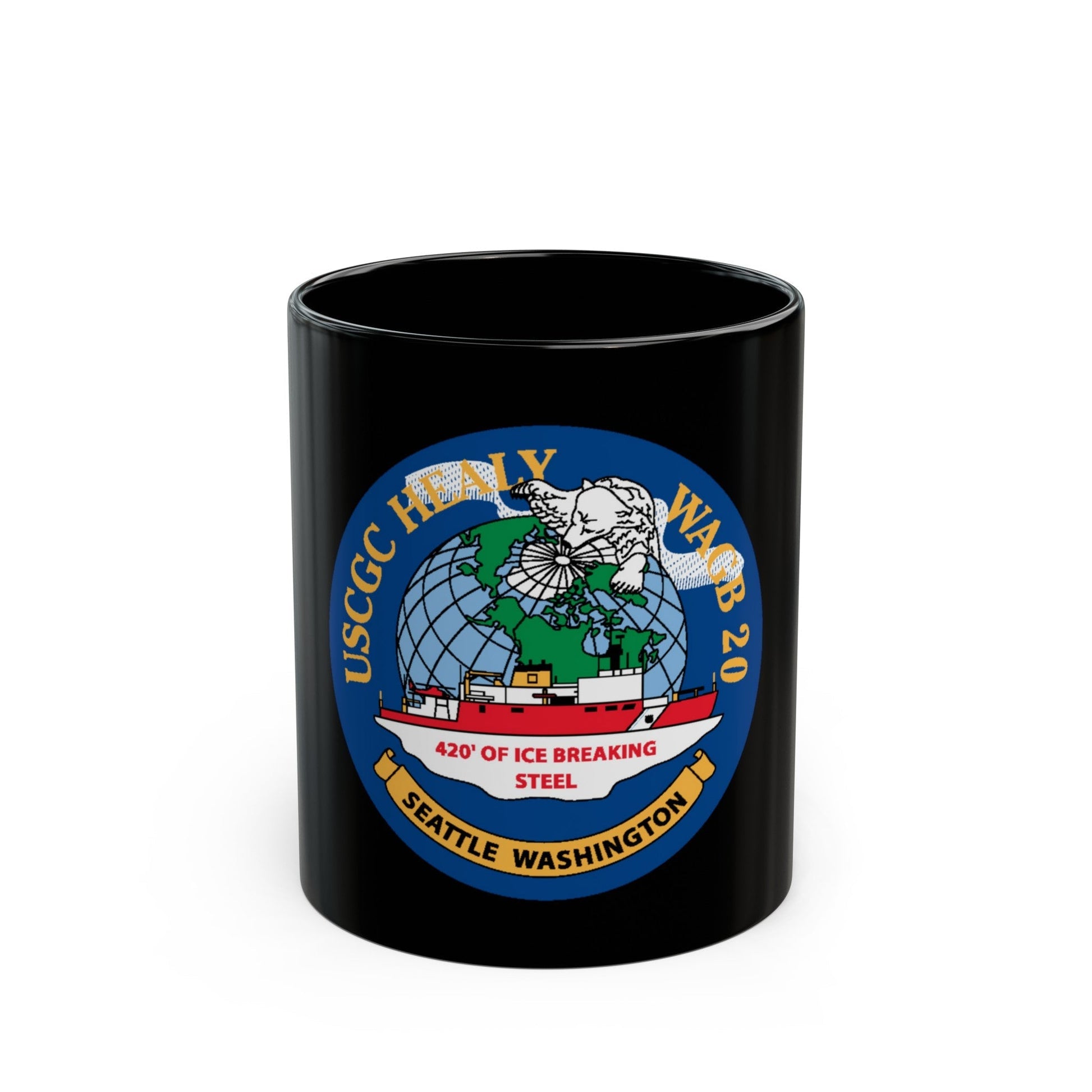 USCGC Healy WAGB 20 Seattle Wash (U.S. Coast Guard) Black Coffee Mug-11oz-The Sticker Space