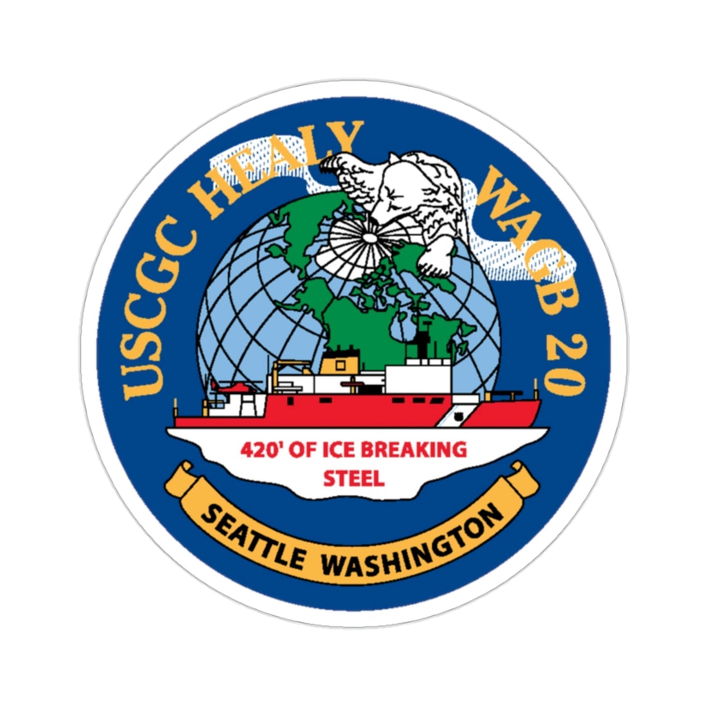 USCGC Healy WAGB 20 Seattle Wash (U.S. Coast Guard) STICKER Vinyl Die-Cut Decal-2 Inch-The Sticker Space