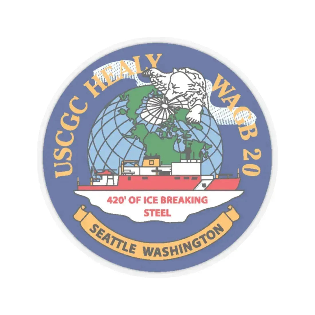 USCGC Healy WAGB 20 Seattle Wash (U.S. Coast Guard) STICKER Vinyl Kiss-Cut Decal 2 Inch Transparent - The Sticker Space