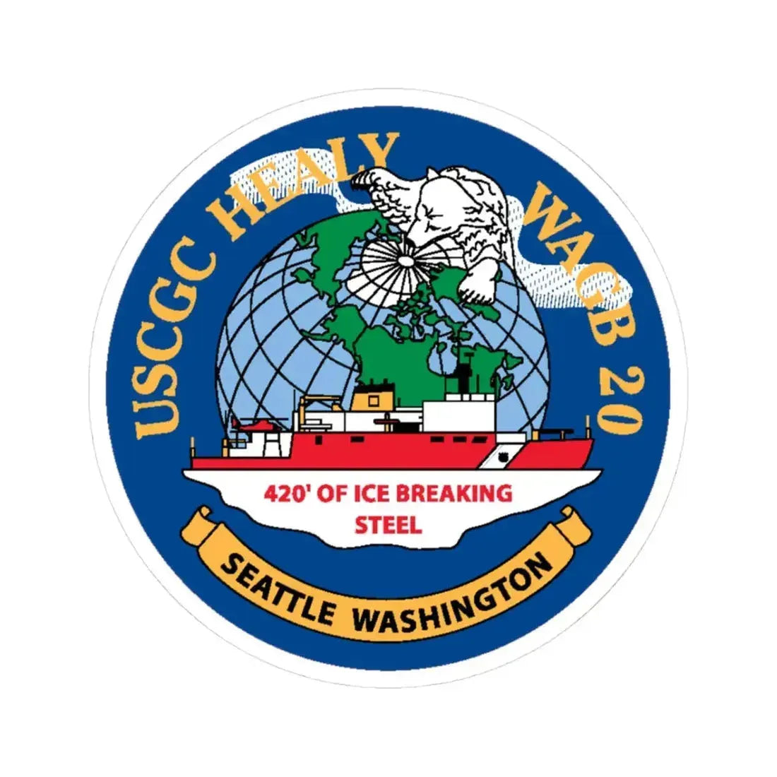 USCGC Healy WAGB 20 Seattle Wash (U.S. Coast Guard) STICKER Vinyl Kiss-Cut Decal 3 Inch White - The Sticker Space