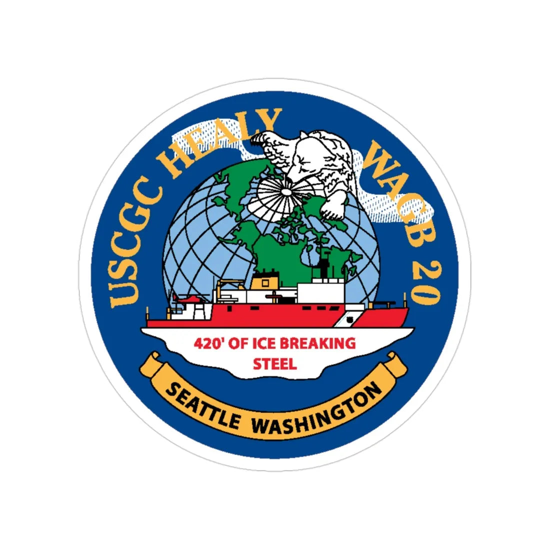 USCGC Healy WAGB 20 Seattle Wash (U.S. Coast Guard) Transparent STICKER Die-Cut Vinyl Decal 3 Inch - The Sticker Space