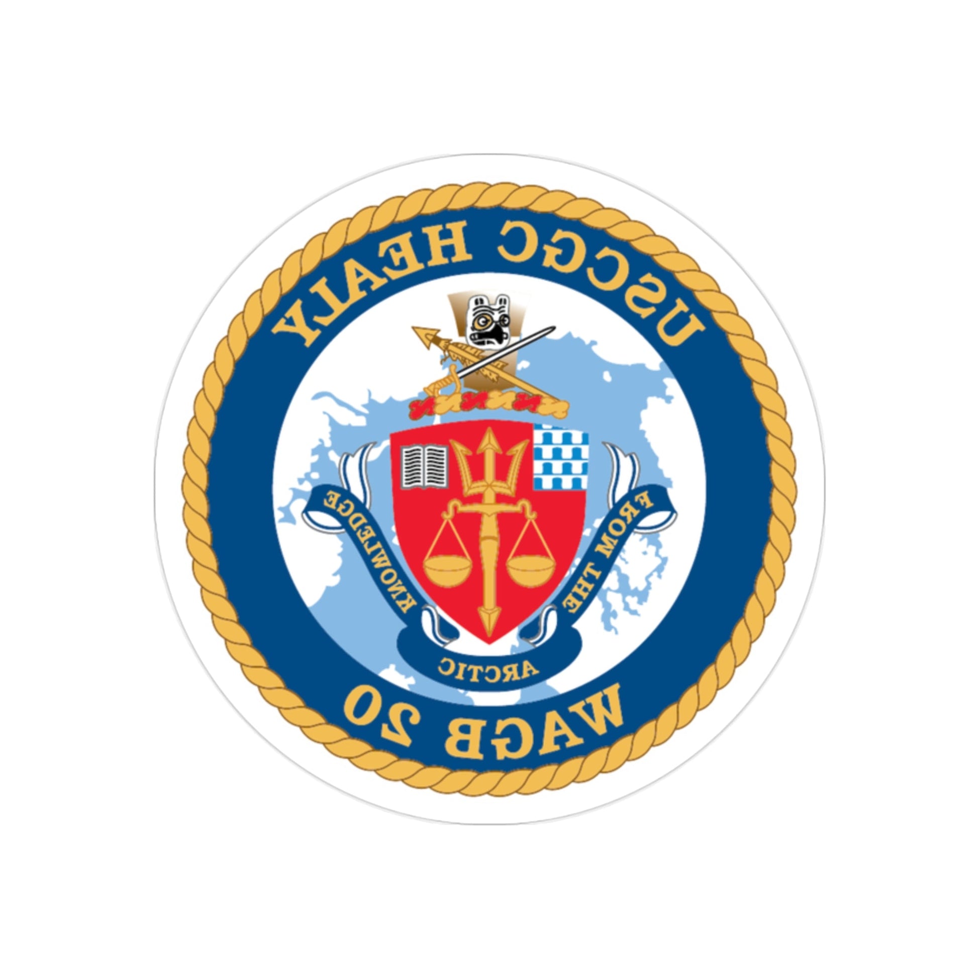 USCGC Healy WAGB 20 (U.S. Coast Guard) REVERSE PRINT Transparent STICKER-2" × 2"-The Sticker Space