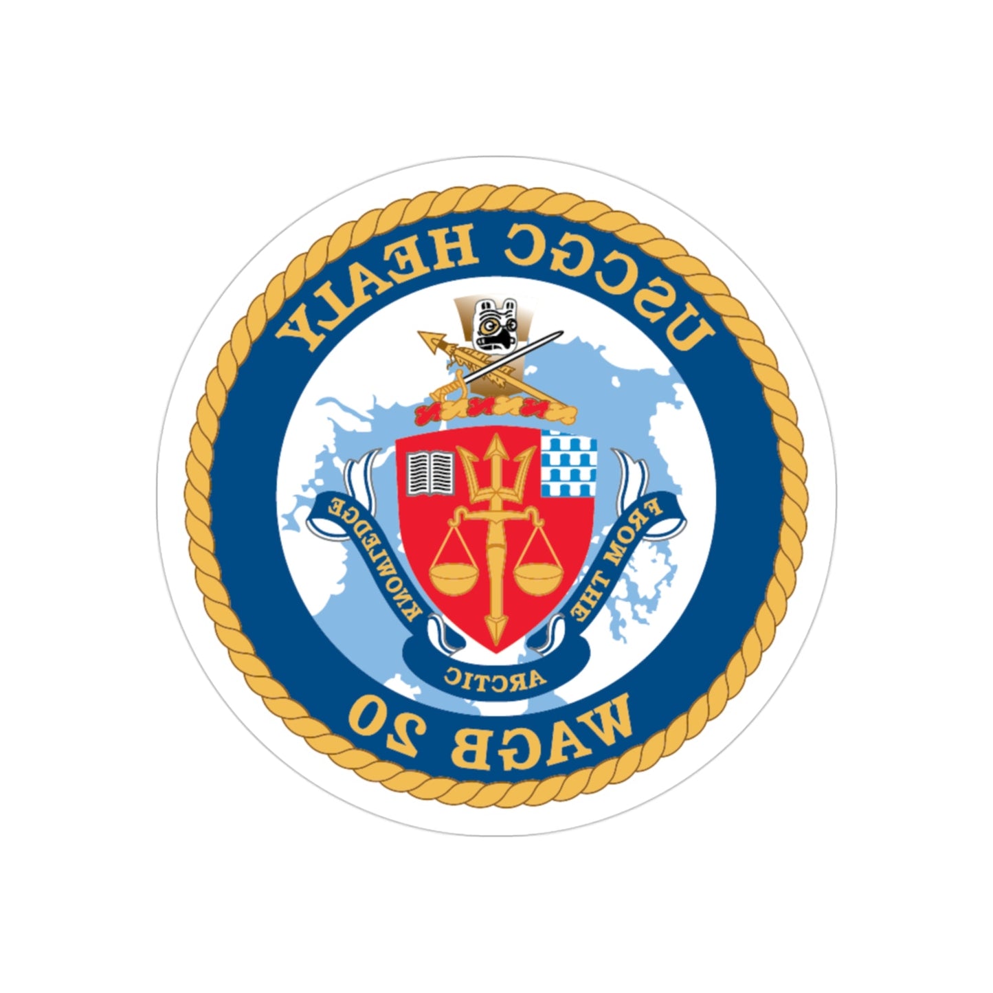 USCGC Healy WAGB 20 (U.S. Coast Guard) REVERSE PRINT Transparent STICKER-3" × 3"-The Sticker Space