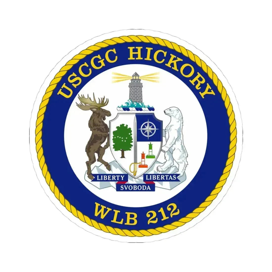 USCGC Hickory WLB 212 (U.S. Coast Guard) STICKER Vinyl Kiss-Cut Decal 4 Inch White - The Sticker Space