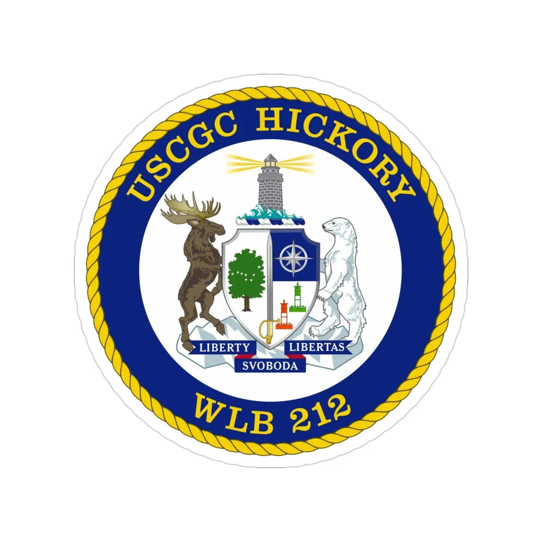 USCGC Hickory WLB 212 (U.S. Coast Guard) Transparent STICKER Die-Cut Vinyl Decal 3 Inch - The Sticker Space