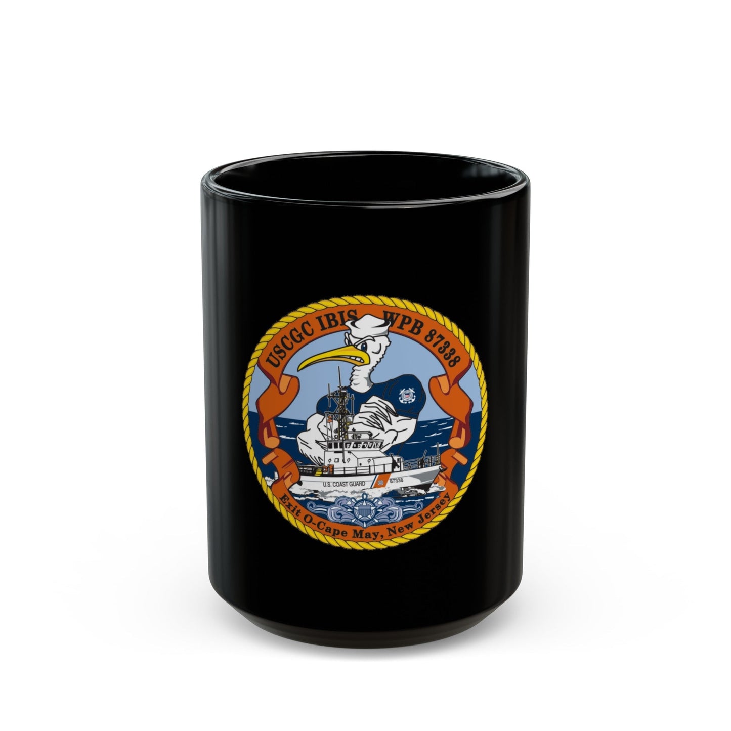 USCGC IBIS (U.S. Coast Guard) Black Coffee Mug-15oz-The Sticker Space