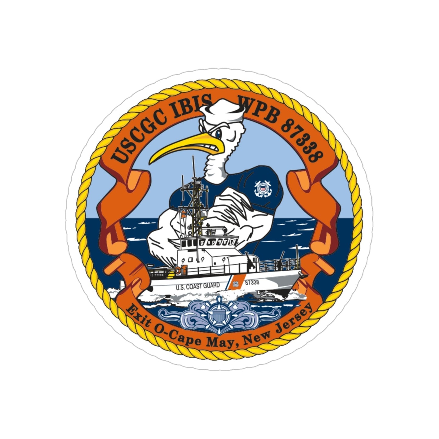 USCGC IBIS (U.S. Coast Guard) Transparent STICKER Die-Cut Vinyl Decal-4 Inch-The Sticker Space