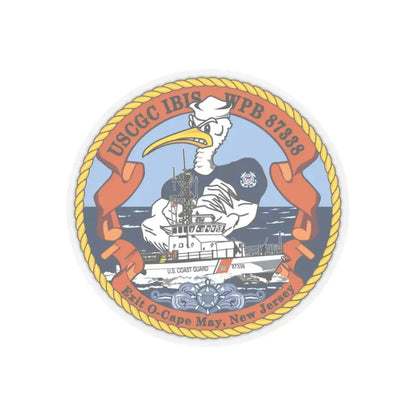 USCGC IBIS (U.S. Coast Guard) STICKER Vinyl Kiss-Cut Decal 3 Inch Transparent - The Sticker Space