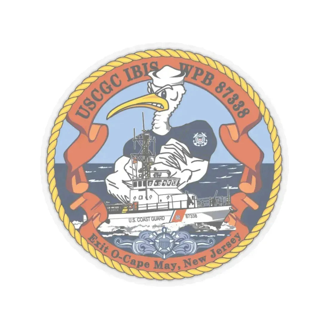 USCGC IBIS (U.S. Coast Guard) STICKER Vinyl Kiss-Cut Decal 3 Inch Transparent - The Sticker Space
