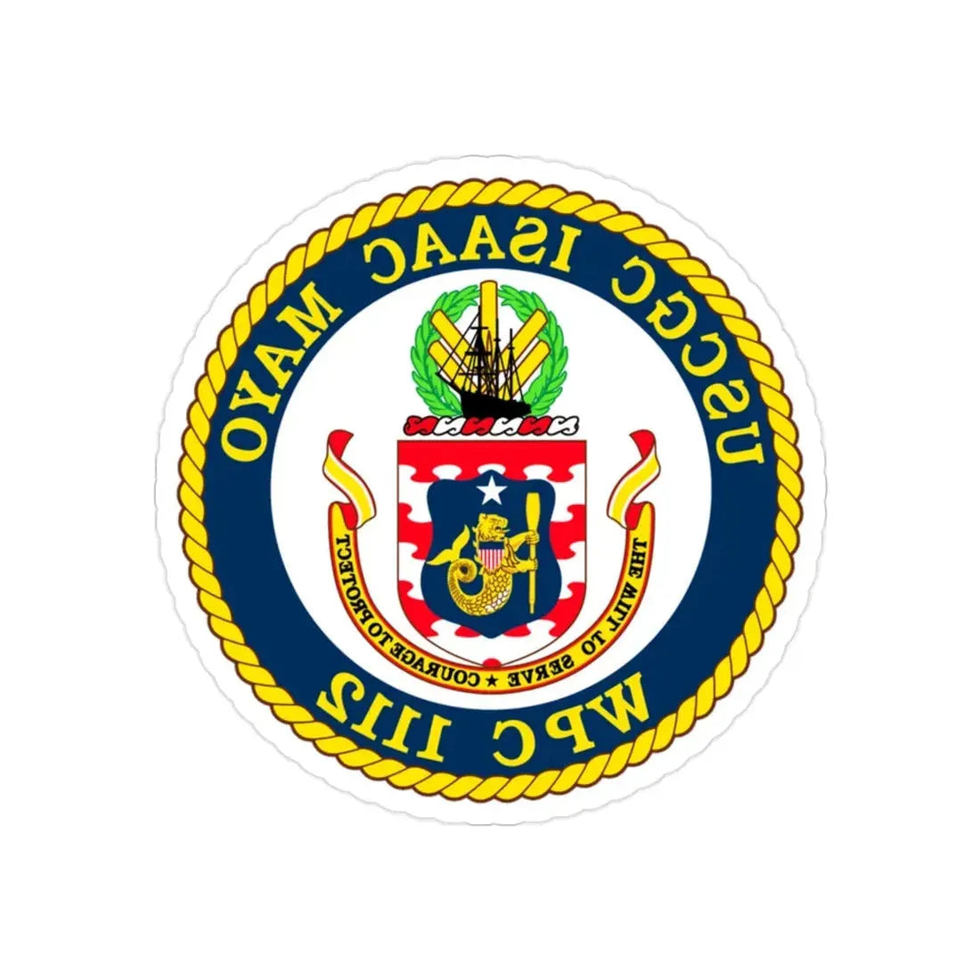 USCGC Isaac Mayo WPC 1112 (U.S. Coast Guard) REVERSE PRINT Transparent Die-Cut STICKER 2 Inch Die-Cut Transparent - The Sticker Space
