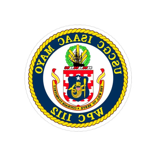 USCGC Isaac Mayo WPC 1112 (U.S. Coast Guard) REVERSE PRINT Transparent Die-Cut STICKER 2 Inch Die-Cut Transparent - The Sticker Space