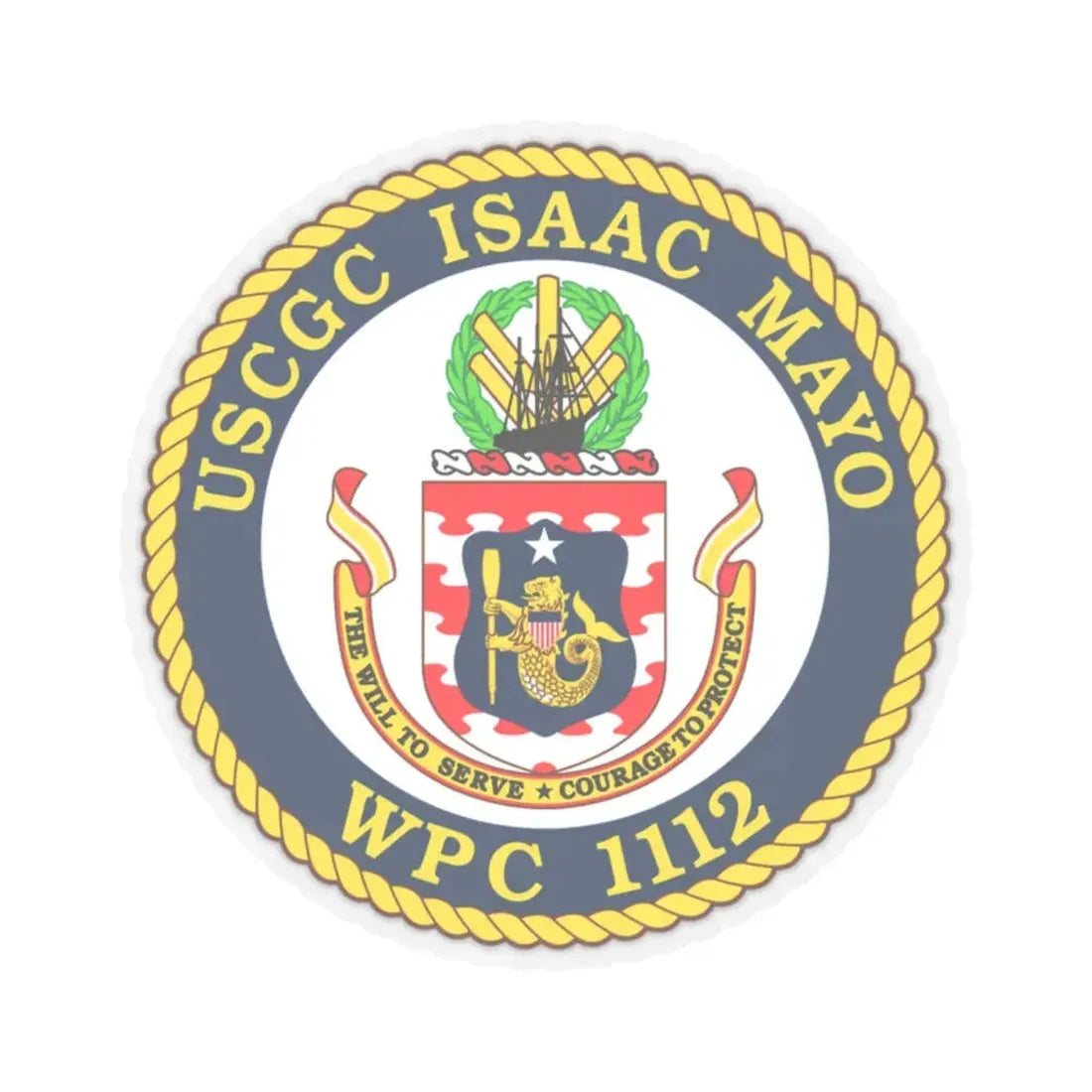 USCGC Isaac Mayo WPC 1112 (U.S. Coast Guard) STICKER Vinyl Kiss-Cut Decal 2 Inch Transparent - The Sticker Space