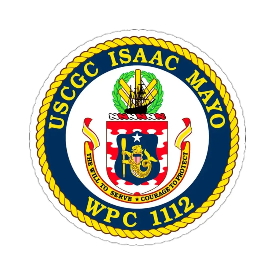 USCGC Isaac Mayo WPC 1112 (U.S. Coast Guard) STICKER Vinyl Kiss-Cut Decal 2 Inch White - The Sticker Space