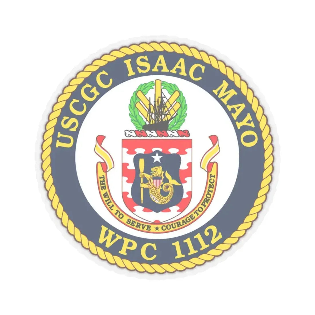 USCGC Isaac Mayo WPC 1112 (U.S. Coast Guard) STICKER Vinyl Kiss-Cut Decal 3 Inch Transparent - The Sticker Space