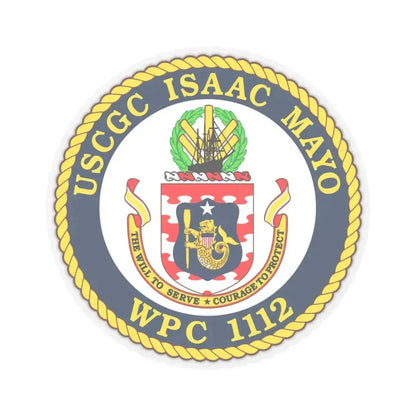 USCGC Isaac Mayo WPC 1112 (U.S. Coast Guard) STICKER Vinyl Kiss-Cut Decal 3 Inch Transparent - The Sticker Space