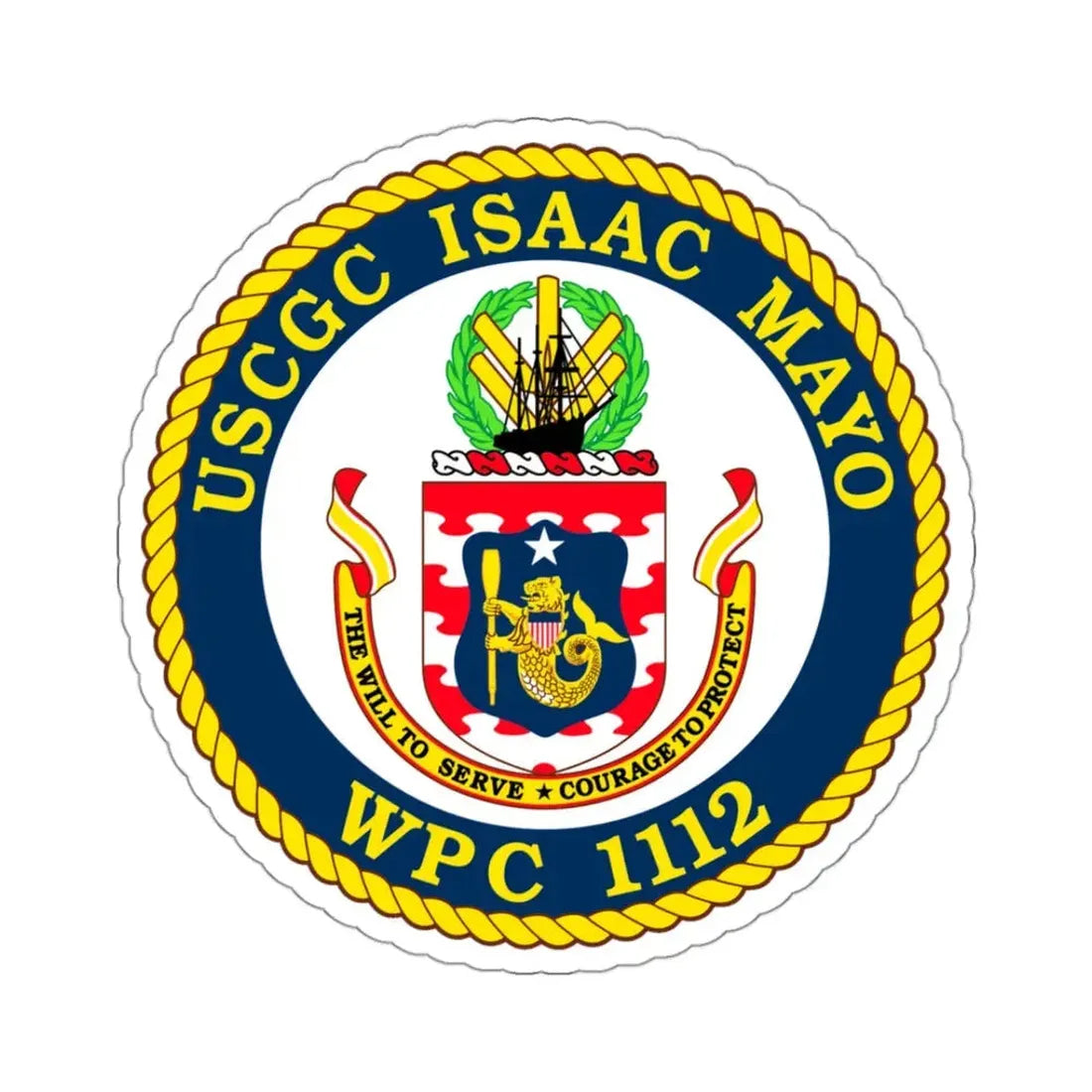 USCGC Isaac Mayo WPC 1112 (U.S. Coast Guard) STICKER Vinyl Kiss-Cut Decal 3 Inch White - The Sticker Space