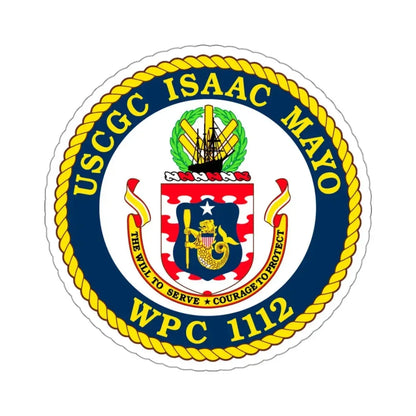 USCGC Isaac Mayo WPC 1112 (U.S. Coast Guard) STICKER Vinyl Kiss-Cut Decal 3 Inch White - The Sticker Space