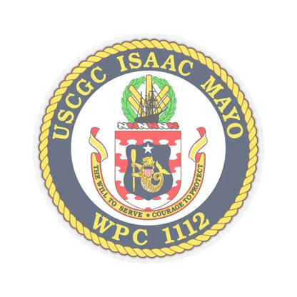 USCGC Isaac Mayo WPC 1112 (U.S. Coast Guard) STICKER Vinyl Kiss-Cut Decal 4 Inch Transparent - The Sticker Space