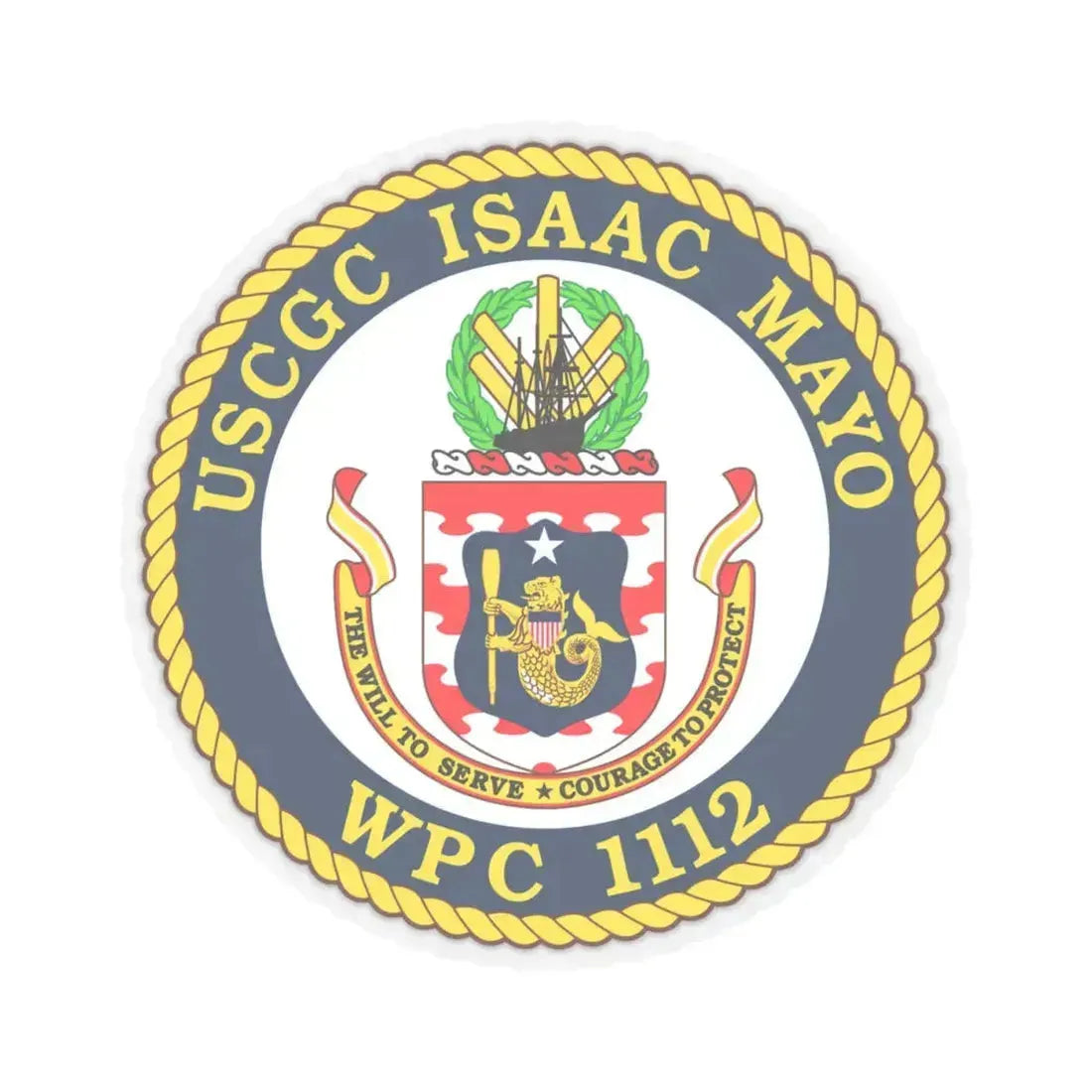 USCGC Isaac Mayo WPC 1112 (U.S. Coast Guard) STICKER Vinyl Kiss-Cut Decal 4 Inch Transparent - The Sticker Space