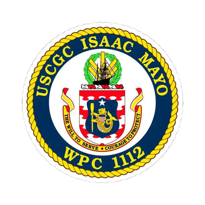 USCGC Isaac Mayo WPC 1112 (U.S. Coast Guard) STICKER Vinyl Kiss-Cut Decal 4 Inch White - The Sticker Space
