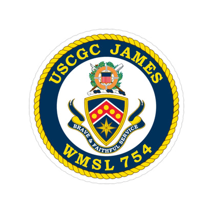 USCGC James WMSL 754 (U.S. Coast Guard) Transparent STICKER Die-Cut Vinyl Decal-3 Inch-The Sticker Space