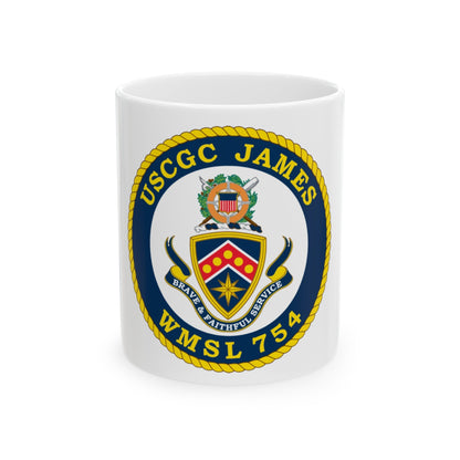 USCGC James WMSL 754 (U.S. Coast Guard) White Coffee Mug-11oz-The Sticker Space