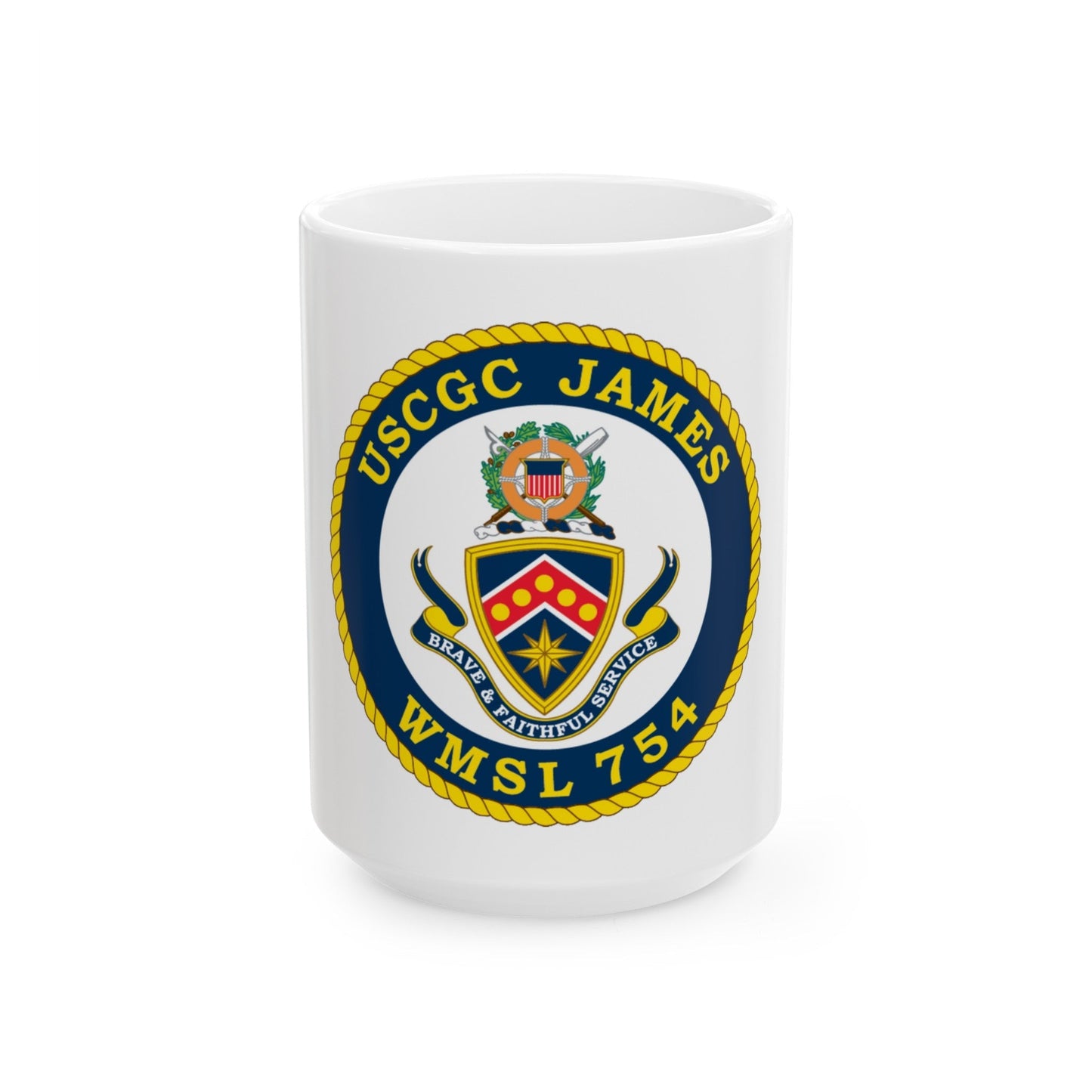 USCGC James WMSL 754 (U.S. Coast Guard) White Coffee Mug-15oz-The Sticker Space