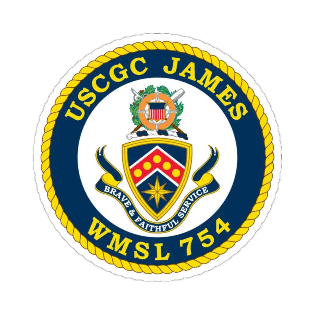 USCGC James WMSL 754 (U.S. Coast Guard) STICKER Vinyl Die-Cut Decal 2 Inch - The Sticker Space