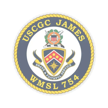 USCGC James WMSL 754 (U.S. Coast Guard) STICKER Vinyl Kiss-Cut Decal 3 Inch Transparent - The Sticker Space