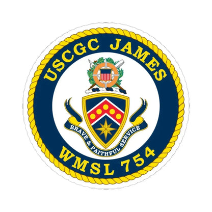 USCGC James WMSL 754 (U.S. Coast Guard) STICKER Vinyl Kiss-Cut Decal 6 Inch White - The Sticker Space