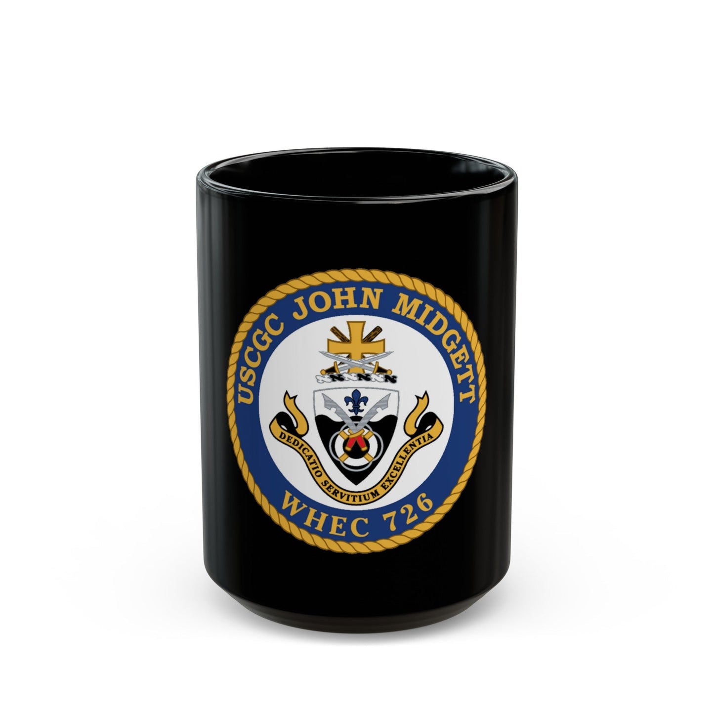 USCGC John Midgett WHEC 726 (U.S. Coast Guard) Black Coffee Mug-15oz-The Sticker Space