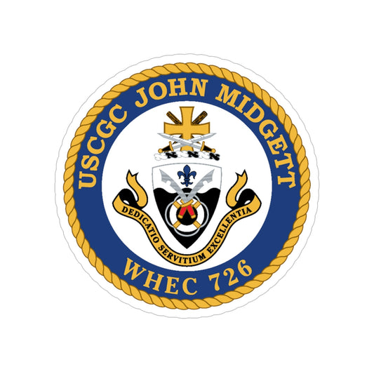 USCGC John Midgett WHEC 726 (U.S. Coast Guard) Transparent STICKER Die-Cut Vinyl Decal-6 Inch-The Sticker Space