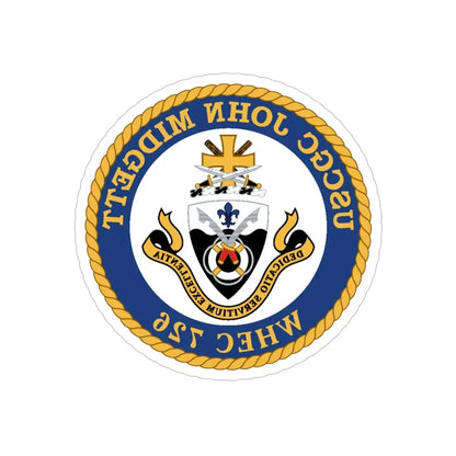USCGC John Midgett WHEC 726 (U.S. Coast Guard) REVERSE PRINT Transparent Die-Cut STICKER 5 Inch Die-Cut Transparent - The Sticker Space