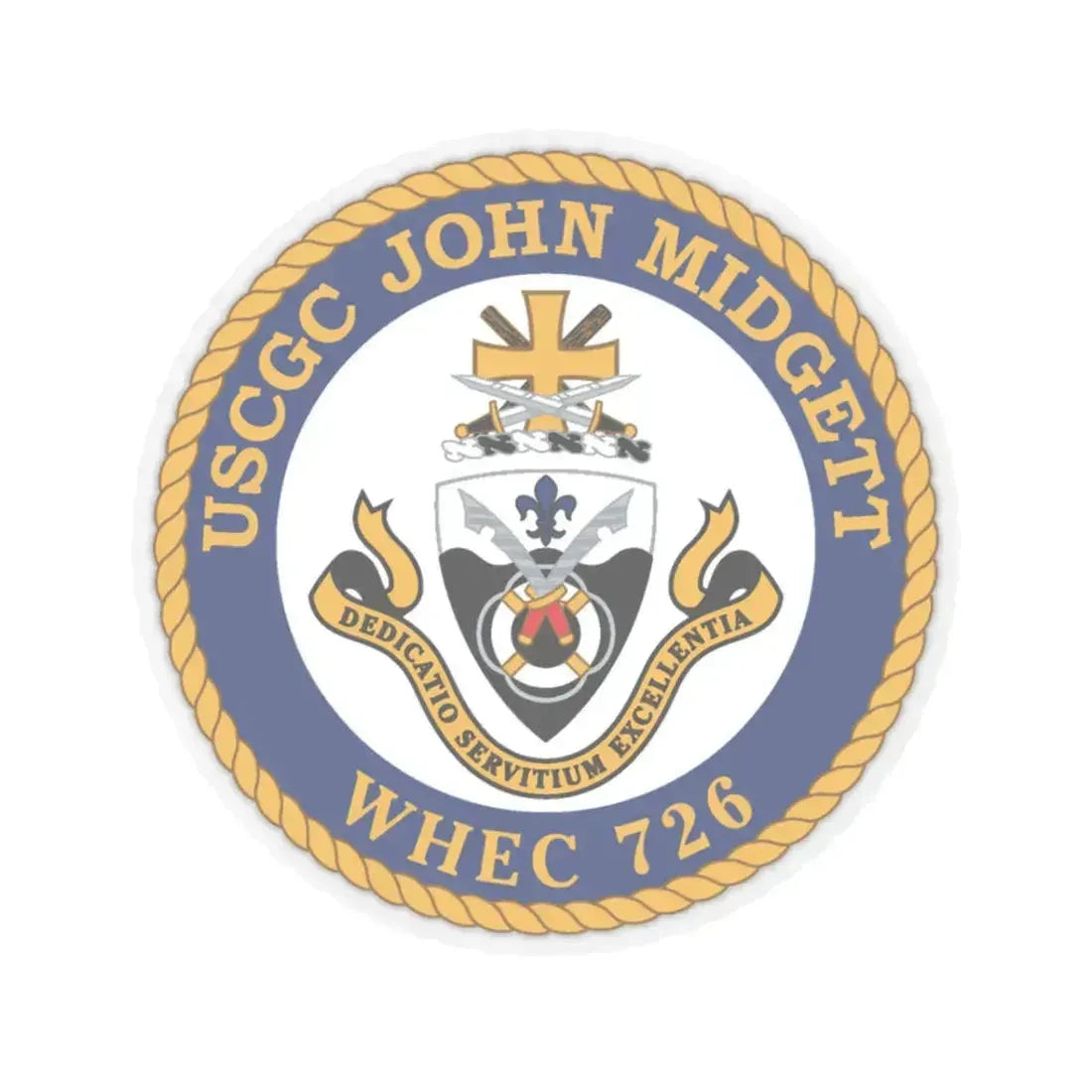 USCGC John Midgett WHEC 726 (U.S. Coast Guard) STICKER Vinyl Kiss-Cut Decal 3 Inch Transparent - The Sticker Space